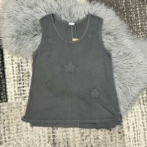 Hello Nite! Revolve Burnout‎ Star Lounge Sleep Tank Charcoal Women's Sz Medium